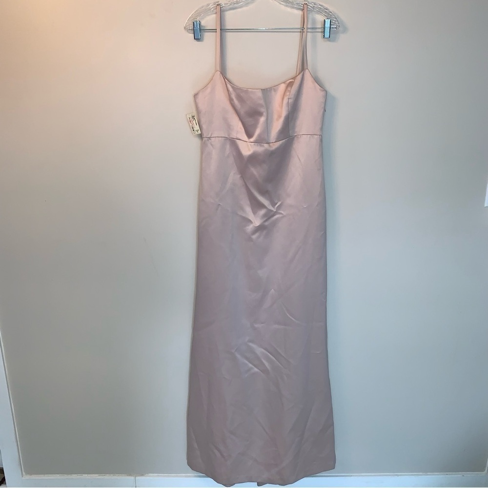 Vivian Dessy Diamond Pink Maxi Dress Spaghetti Strap 10